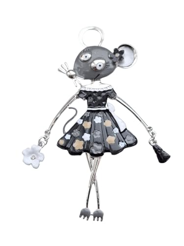 lordies Schwarz Maus Brosche Magnetbrosche Schal Bekleidung Poncho Textilschmuck Kleid Tasche (Schwarz) von lordies