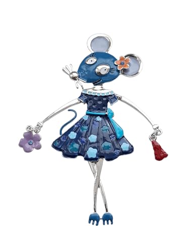 Brosche Magnetbrosche Schal Bekleidung Poncho Textilschmuck Maus Kleid Tasche Blau von lordies