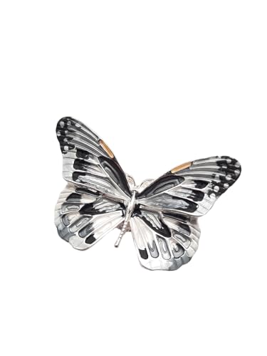 Brosche Magnetbrosche Schal Bekleidung Poncho Textilschmuck Schmetterling Grau von lordies