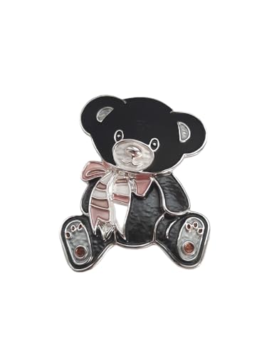 Brosche Magnetbrosche Schal Bekleidung Poncho Textilschmuck Teddy Bär Schwarz von lordies
