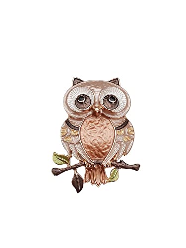 Brosche Magnetbrosche Schal Bekleidung Taschen Stiefel Uhu Eule Owl Gold - Braun von lordies