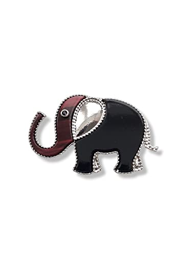 Brosche Magnetbrosche Schal Clip Bekleidung Poncho Taschen Stiefel Elefant Silber - Schwarz von lordies