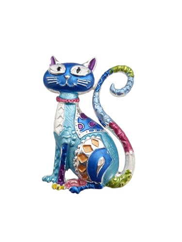 Brosche Magnetbrosche Schal Clip Bekleidung Poncho Taschen Stiefel Katze Blau von lordies