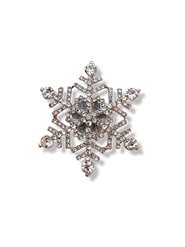 Brosche Magnetbrosche Schal Clip Bekleidung Poncho Taschen Stiefel Schneeflocke Strass Gold - Crystal von lordies