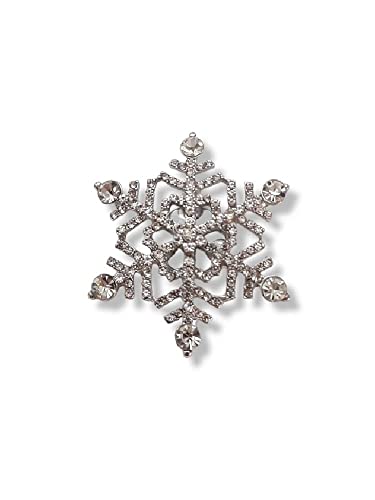 Brosche Magnetbrosche Schal Clip Bekleidung Poncho Taschen Stiefel Schneeflocke Strass Silber - Crystal von lordies