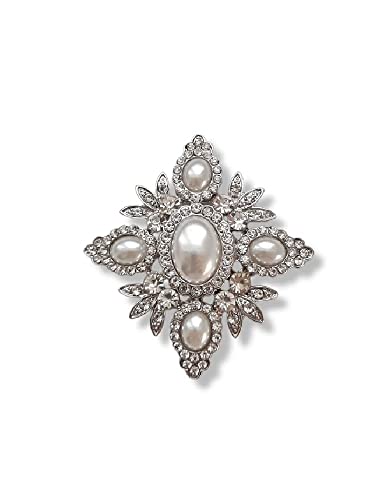 lordies Silber Brosche Magnetbrosche Schal Clip Bekleidung Poncho Taschen Stiefel Strass Perlen - Crystal von lordies