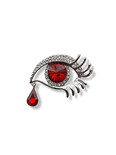 Brosche Magnetbrosche Schal Clip Bekleidung Poncho Taschen Stiefel Textilschmuck Auge Strass Silber - Rot von lordies