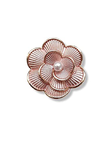 Brosche Magnetbrosche Schal Clip Bekleidung Poncho Taschen Stiefel Textilschmuck Blume Perle Gold - Altrosa von lordies