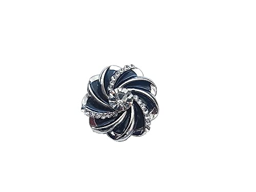 Brosche Magnetbrosche Schal Clip Bekleidung Poncho Taschen Stiefel Textilschmuck Blume Strass Schwarz von lordies