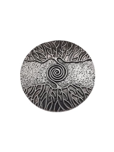 lordies Brosche Magnetbrosche Schal Clip Bekleidung Poncho Taschen Stiefel Textilschmuck Lebensbaum Antik Silber 4cm von lordies