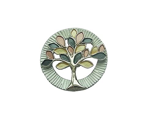 Brosche Magnetbrosche Schal Clip Bekleidung Poncho Taschen Stiefel Textilschmuck Lebensbaum Silber - Multicolor von lordies