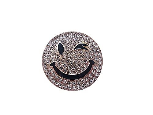 Brosche Magnetbrosche Schal Clip Bekleidung Poncho Taschen Stiefel Textilschmuck Smilie Strass Rosegold von lordies