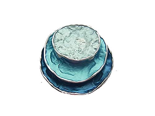 Brosche Magnetbrosche Schal Clip Bekleidung Poncho Taschen Stifel Textilschmuck Blauetöne Matt von lordies