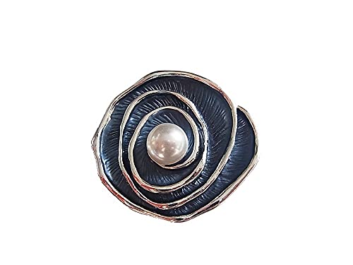 Brosche Magnetbrosche Schal Clip Bekleidung Poncho Taschen Stifel Textilschmuck Blume Blau Perle von lordies
