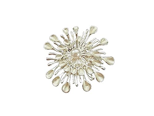 Brosche Magnetbrosche Schal Clip Bekleidung Poncho Taschen Stifel Textilschmuck Blume Silber von lordies