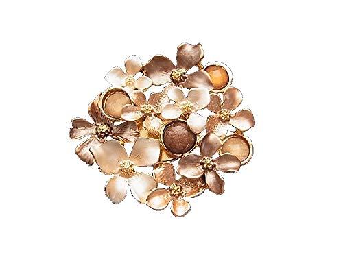 lordies Brosche Magnetbrosche Schal Clip Bekleidung Poncho Taschen Textilschmuck Blumen Braun - Gold von lordies
