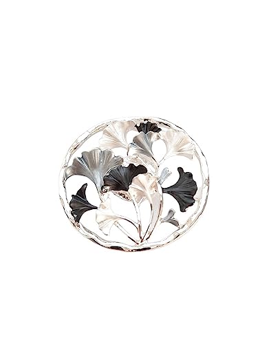 Brosche Magnetbrosche Schal Clip Bekleidung Poncho Taschen Stifel Textilschmuck Ginkgoblatt Silber - Grau - Schwarz von lordies