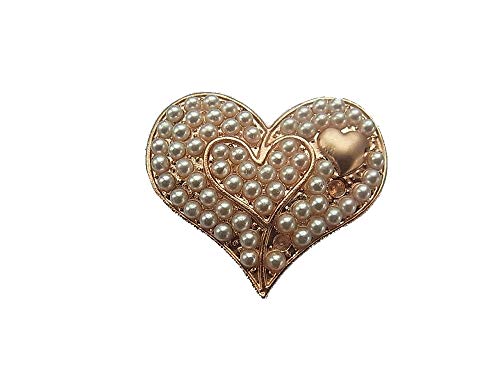 Brosche Magnetbrosche Schal Clip Bekleidung Poncho Taschen Stifel Textilschmuck Herz Perlen Rosegold - Matt von lordies