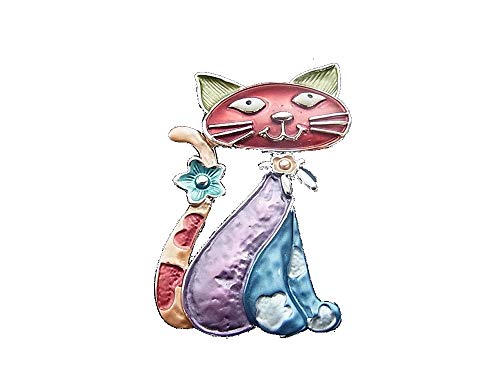 Brosche Magnetbrosche Schal Clip Bekleidung Poncho Taschen Stifel Textilschmuck Katze Blume Multicolor von PIROIT