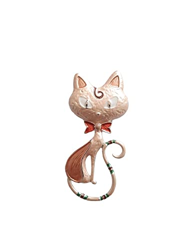 Brosche Magnetbrosche Schal Clip Bekleidung Poncho Taschen Stifel Textilschmuck Katze Silber - Creme von lordies