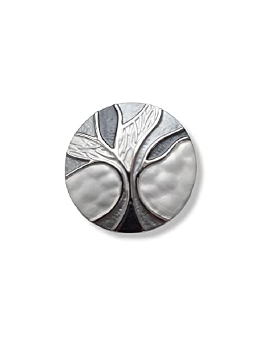 Brosche Magnetbrosche Schal Clip Bekleidung Poncho Taschen Stifel Textilschmuck Lebensbaum Silber - Grau von lordies