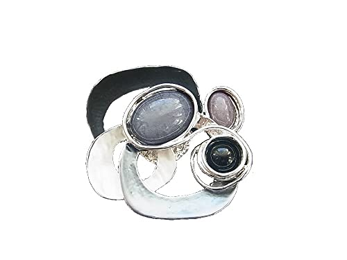 Brosche Magnetbrosche Schal Clip Bekleidung Poncho Taschen Stifel Textilschmuck Schmuckstein Grau - Schwarz von lordies