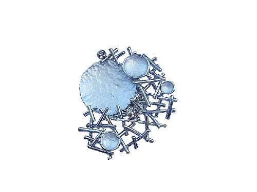 Brosche Magnetbrosche Schal Clip Bekleidung Poncho Taschen Stifel Textilschmuck Silber - Silber Matt von lordies
