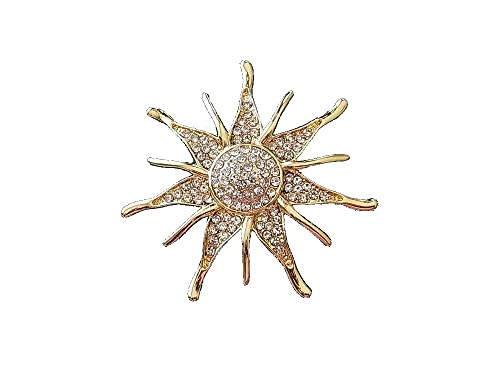 Brosche Magnetbrosche Schal Clip Bekleidung Poncho Taschen Stifel Textilschmuck Sonne Gold Strass von lordies