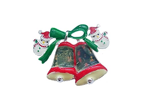 Brosche Magnetbrosche Schal Clip Bekleidung Poncho Taschen Stifel Textilschmuck Weihnachten Glocke Schneemann von lordies