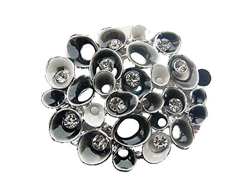 Brosche Magnetbrosche Schal Clip Bekleidung Poncho Taschen Stifel Textilschmuck Weiss - Anthrazit Strass von lordies