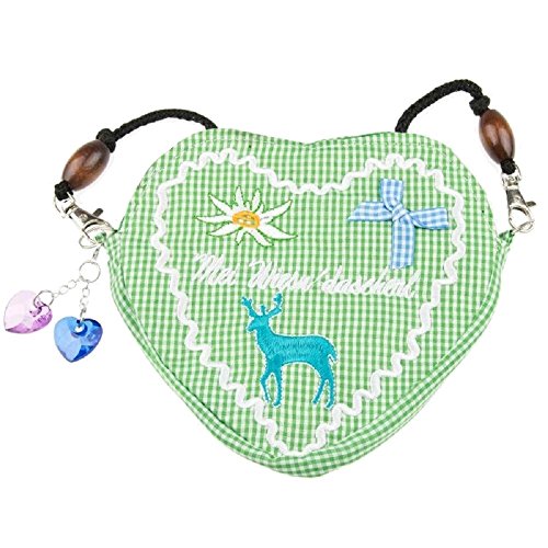 Edelweiss Trachten Tasche Oktoberfest Dirndl Herzform abnehmbarem Langer Kordel Grün Edelweiss Trachten Tasche Oktoberfest Dirndl Herzform abnehmbarem Langer Kordel Grün von lordies