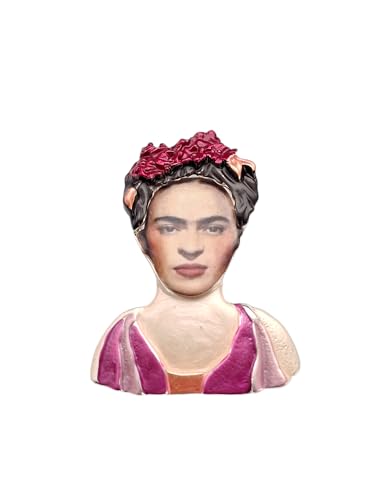 Frida Kahlo Porträt Brosche, Magnetbrosche, Schal Bekleidung, Poncho Textilschmuck (Pink) von lordies
