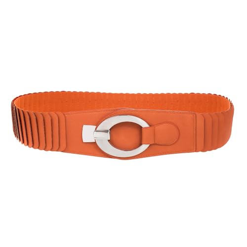 lordies Gürtel Elastisch Stretch Stretchgürtel Damen Taillengürtel Einfarbig (Orange) von lordies