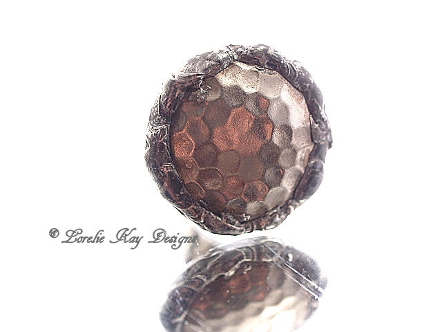Gelötete Gehämmerte Metall Ring Fein Silber Vergoldet Lorelie Kay Designs von loreliekaydesigns
