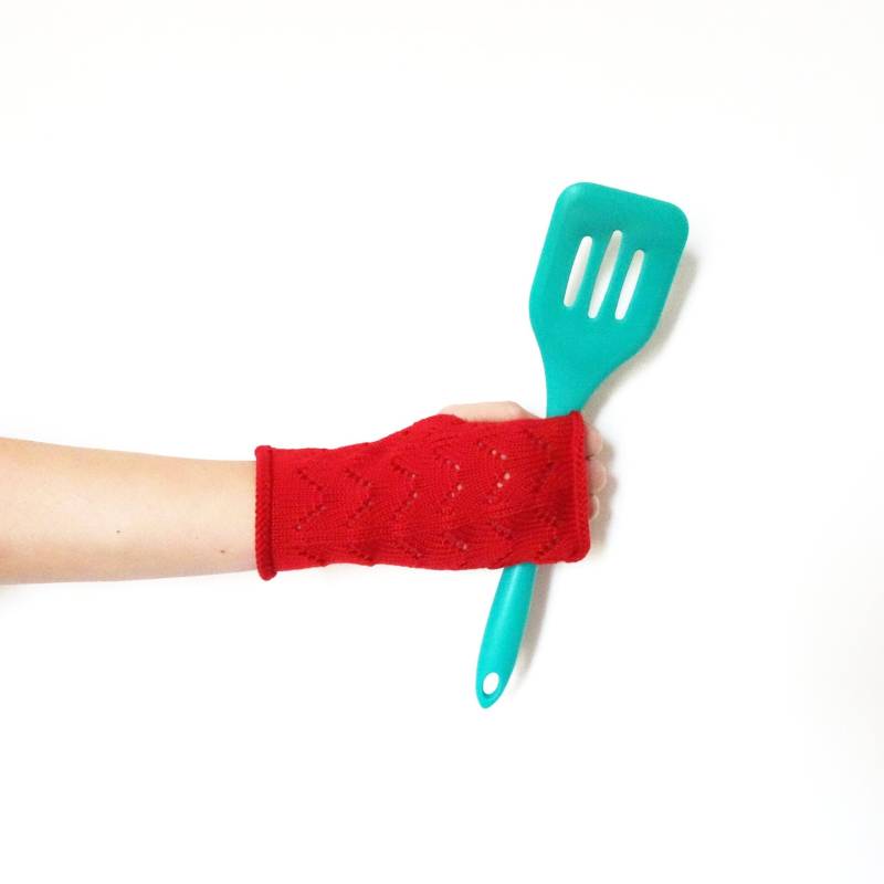 Rote Handschuhe Aus Merinowolle von lorettascarves