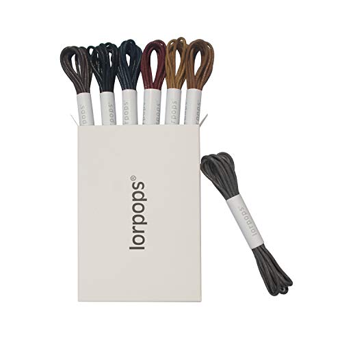 lorpops (7 Paar Runder Oxford-Schnürsenkel aus gewachster Baumwolle für Herren-Anzugschuhe(UK) (23.5inch/60cm, A) von lorpops