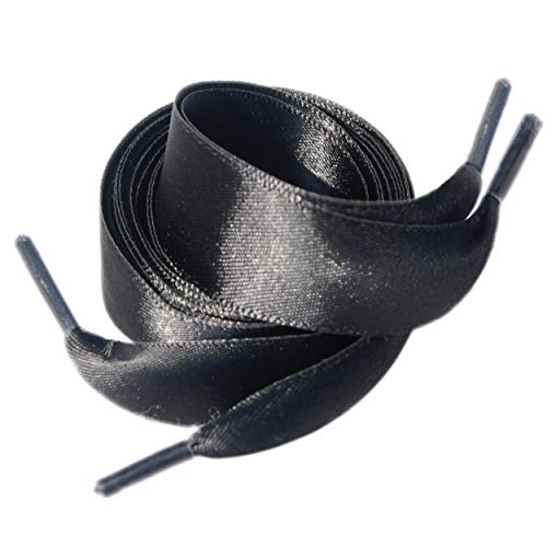 lorpops Satinband Schnürsenkel für Frauen Mädchen 1 Paar(UK) (47inch/120cm, schwarz) von lorpops
