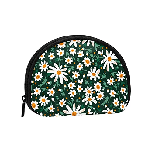 Aquarell Gänseblümchen Blumen Sommer, Brieftasche Shell Make-up Tasche Frauen Aufbewahrungstasche kleine Geldbörse Shell Wechseltasche von losolese