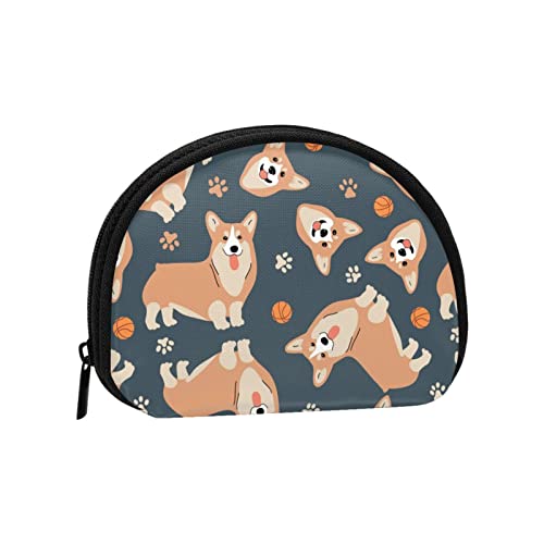 Cartoon Corgi, Brieftasche Shell Make-up Tasche Frauen Aufbewahrungstasche Kleine Geldbörse Shell Wechseltasche von losolese