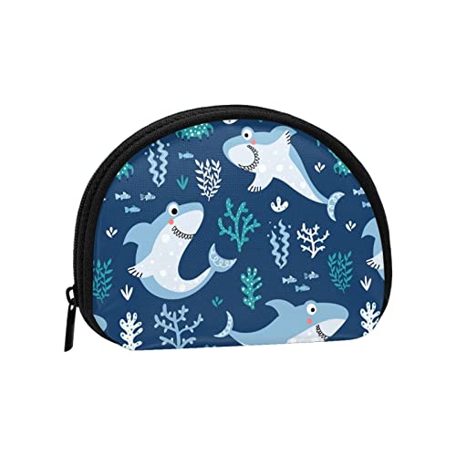 Cartoon Shark, Brieftasche Shell Make-up Tasche Frauen Aufbewahrungstasche Kleine Geldbörse Shell Wechseltasche von losolese