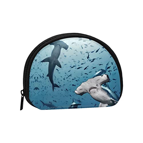 Hammerhead Shark, Geldbörse, Muschel-Make-up-Tasche, Damen-Aufbewahrungstasche, kleine Münzbörse, Muschel-Wechseltasche von losolese