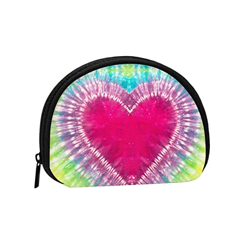 Herz-Tie-Dye, Geldbörse, Muschel-Make-up-Tasche, Damen-Aufbewahrungstasche, kleine Geldbörse, Muschel-Wechseltasche von losolese