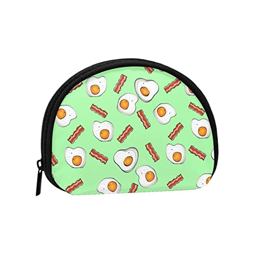 Kawaii Green Eggs Bacon, Portemonnaie Shell Make-up-Tasche Damen Aufbewahrungstasche Kleine Münzbörse Shell-Wechseltasche von losolese