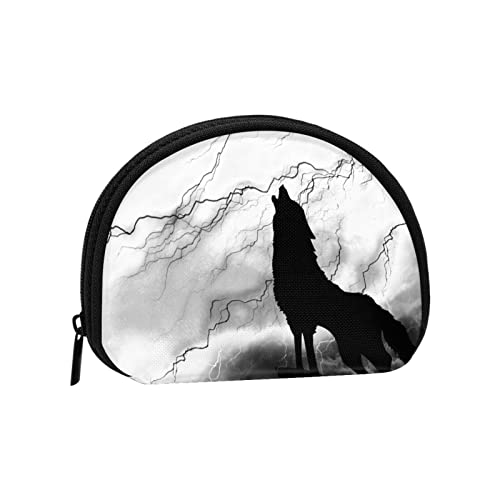 Wolf Heult Gewitter, Brieftasche Shell Make-up Tasche Frauen Aufbewahrungstasche Kleine Geldbörse Shell Wechseltasche von losolese