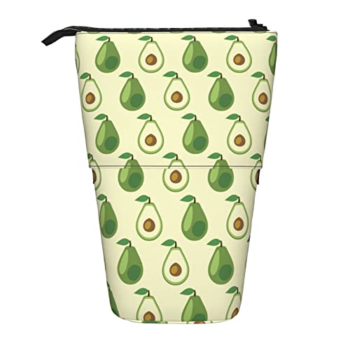 losolese Niedliches Teleskop-Federmäppchen mit Avocado-Muster, Ständer-Stifthalter mit Reißverschluss, Make-up-Tasche, Bleistiftbeutel, Stifttasche von losolese