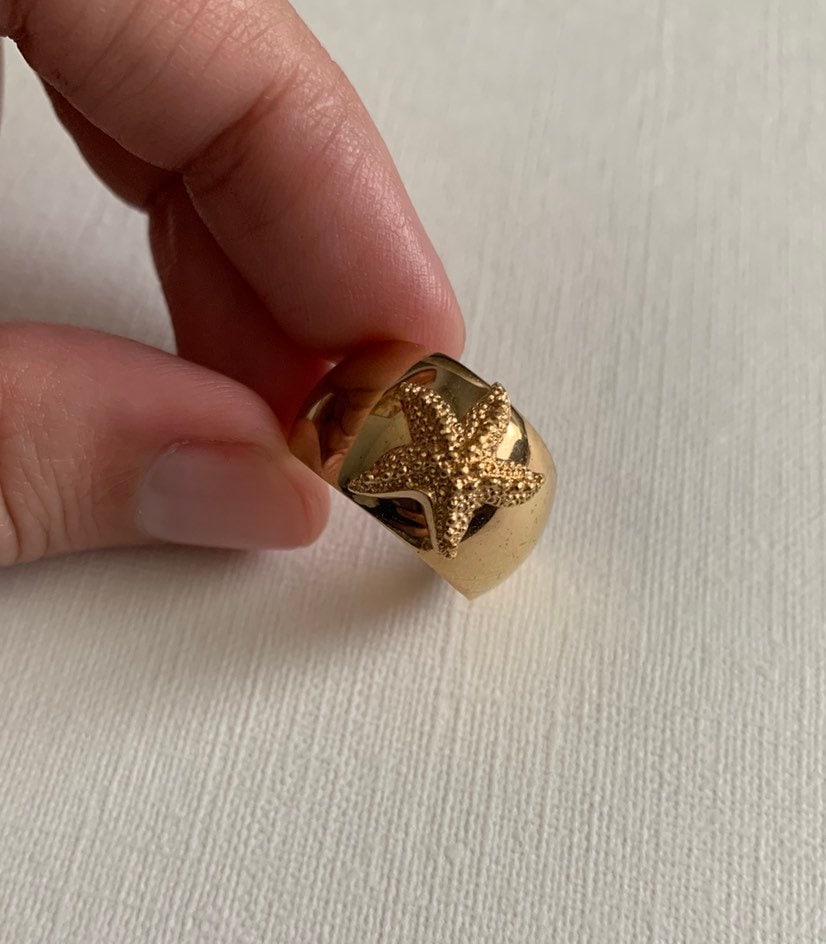 Sarah Coventry Gold Ton Stern Fischband Verstellbarer Vintage Ring von lostnfoundcalifornia