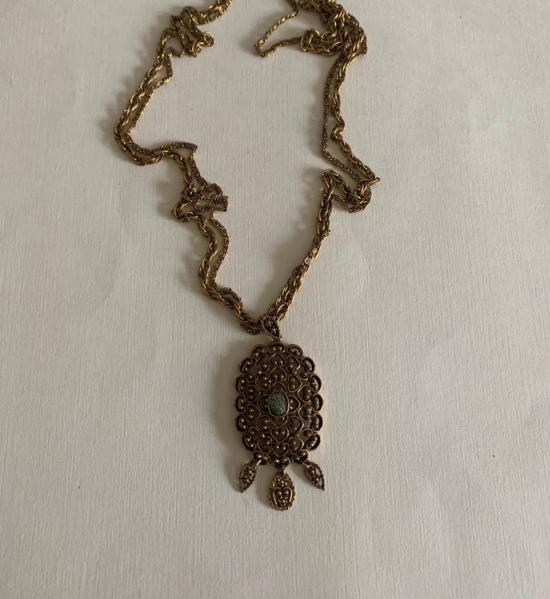 Vintage Avon Gold Ton Multi-strang Kette Filigrane Anhänger Halskette von lostnfoundcalifornia