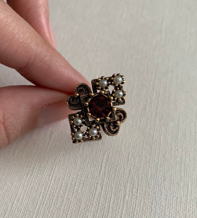 Vintage Sarah Coventry "Alexandria 1975' Lila Strass Ring von lostnfoundcalifornia