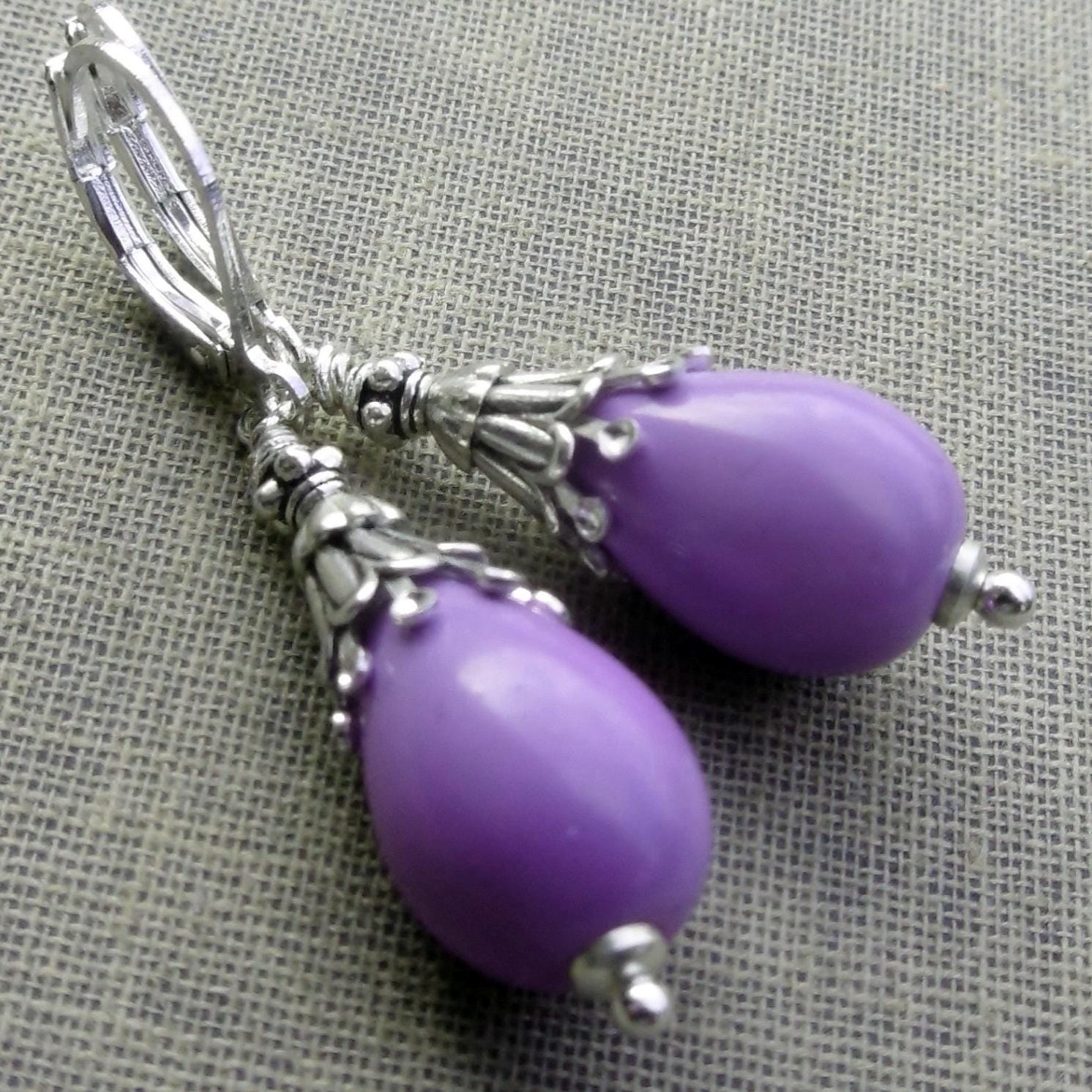 Ohrringe Crocus Hell Lila Mit Silber von lottedeluex