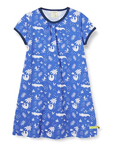 loud + proud Baby - Mädchen Dress Allover Print Organic Cotton Kleid, per Pack Blau (Cobalt Cob), 74/80 (Herstellergröße: 74/80) von loud + proud